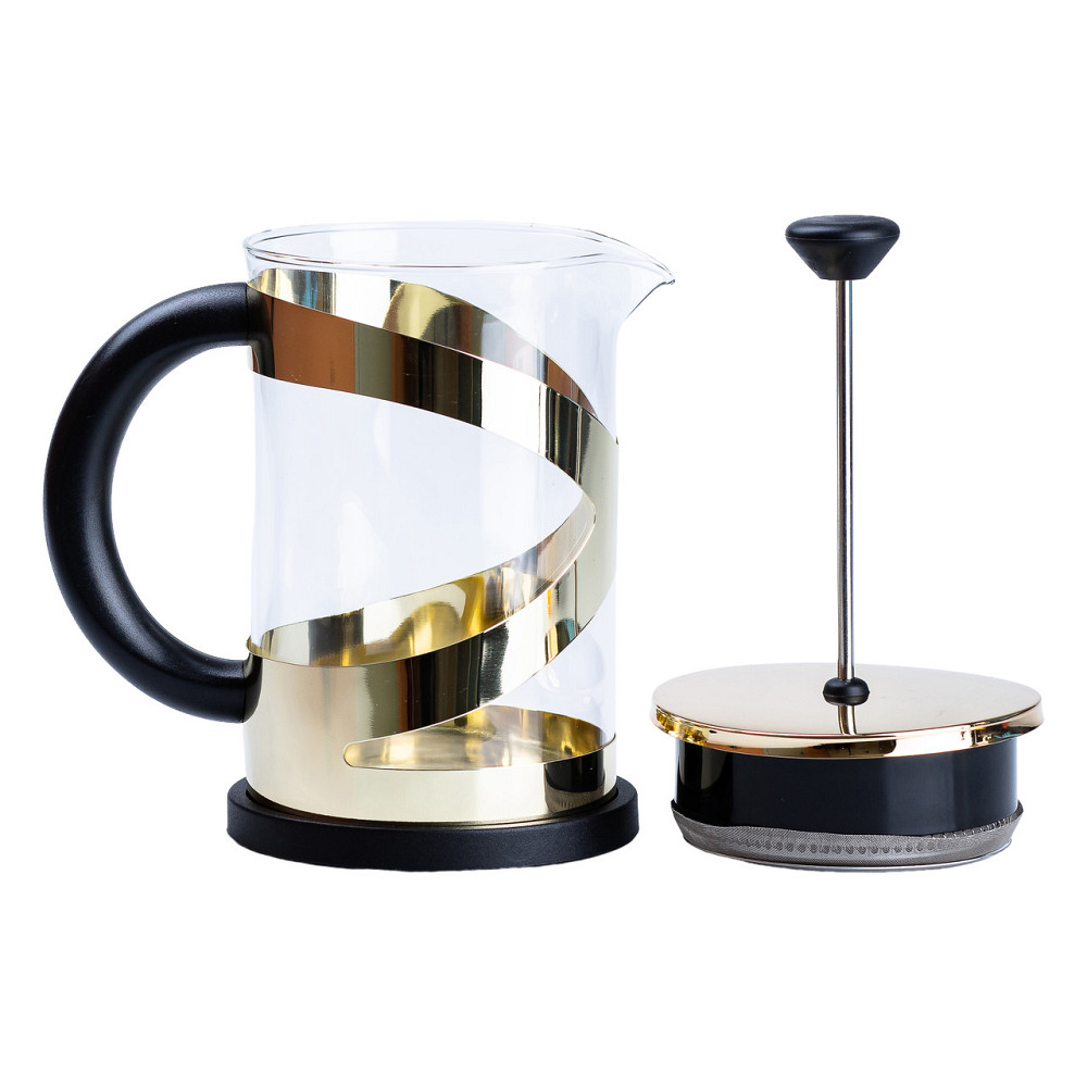 Чайник прозорий заварювальний з френч пресом 800 мл Золотий HP33540PGL Коломия - фото 4