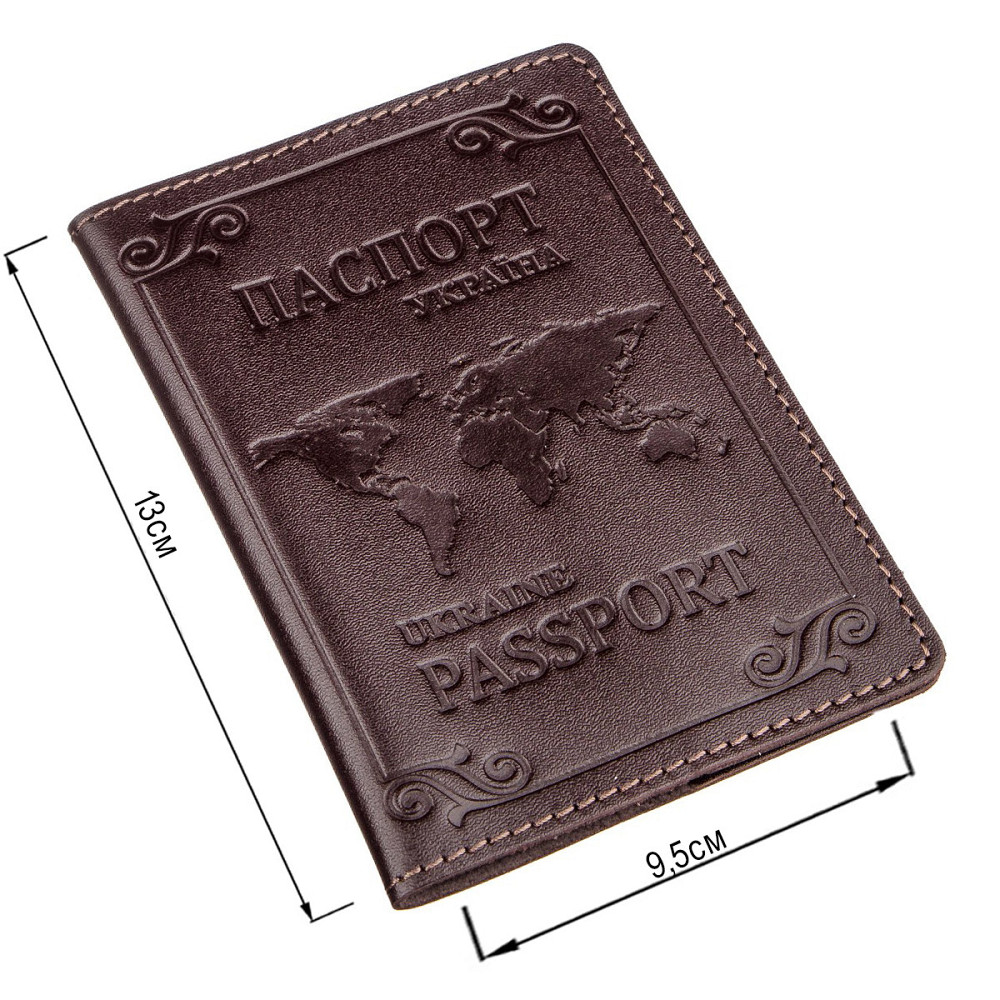 Кожаная обложка на паспорт с картой и рамкой (SHVIGEL) Киев - изображение 2