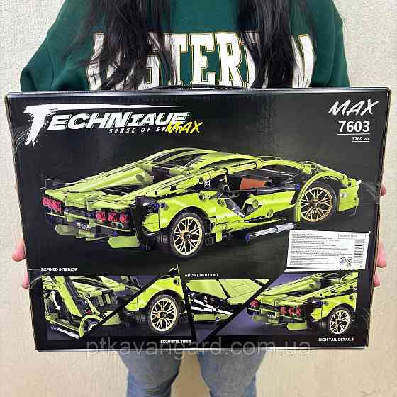 Конструктор автомобиль Lamborghini Sian суперкар машина Техник 1280 деталей 7603 зеленый Хмельницкий