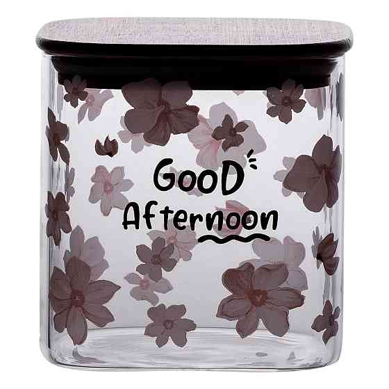 Yiwu Банка для сипучих продуктів з бамбуковою кришкою 800 мл ємність для сипучих скло HP-34-25 Коломыя