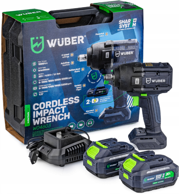 Гайковерт акумуляторний ударний 1000Нм WUBER (Польща) Київ - фото 2