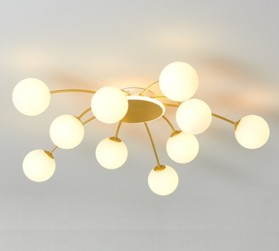 Світлодіодна люстра Орбіта 8618 (Золота) на 10+1 плафонів Київ