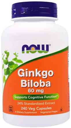 Гінкго білоба Now Foods Ginkgo Biloba 60 мг 240 вег капсул Київ