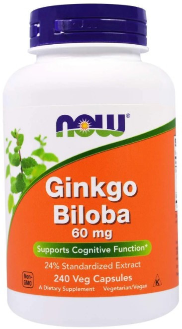 Гінкго білоба Now Foods Ginkgo Biloba 60 мг 240 вег капсул Київ - фото 1