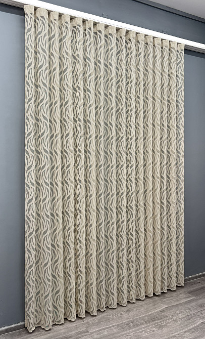Тюль VR-Textil 1998т Жакард Бежевий 400х270 см (42-1018) Київ - фото 3