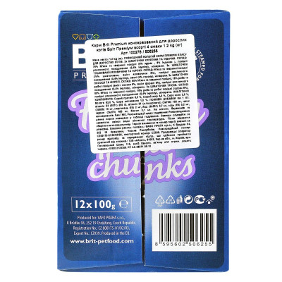 Влажный корм для кошек Brit Premium Cat семейная тарелка ассорти 4 вкуса 100 г х 12 шт (8595602506255) Винница - изображение 3