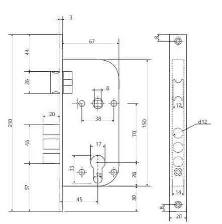 Замок врезной Avers 1523/60-CR (RU) Харьков