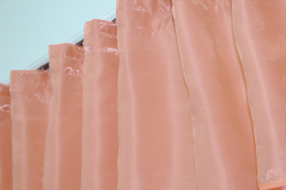 Кухонні штори VR-Textil № 073к з ламбрекеном і підхватами рожевий з персиковим 270х170 см (52-0391) Київ - фото 4