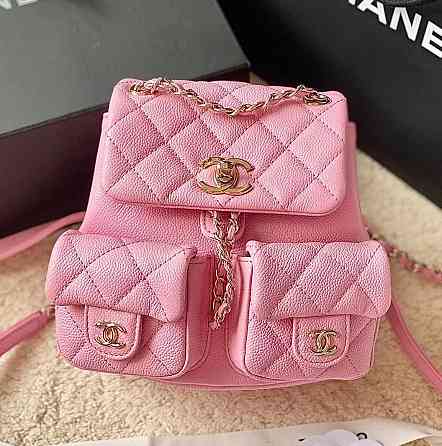 Женский кожаный рюкзак (Розовый) Киев