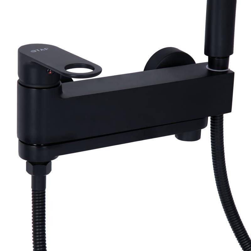 Смеситель для ванны с поворотным изливом, c душевым гарнитуром Qtap Jay QTJAY260BLM45548 Black Matt Харьков - изображение 5