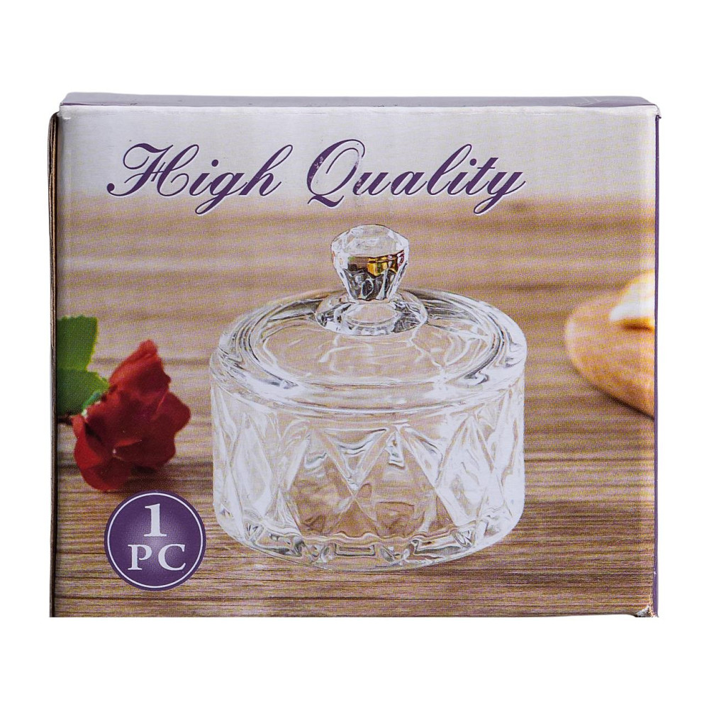 Yiwu Цукерниця з кришкою Ø 6.5 см ваза цукерниця кругла скляна HP-YH-28 Київ - фото 5