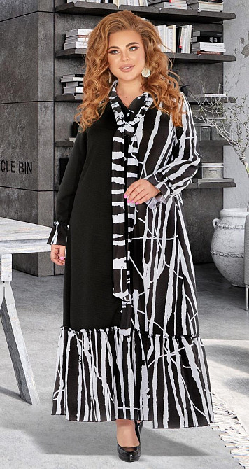 Красивое платье  большого размера с оборкой (56) Киев - изображение 3