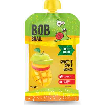 Детское пюре Bob Snail Улитка Боб Смузи Яблоко-Манго 200 г (4820219347033) Винница