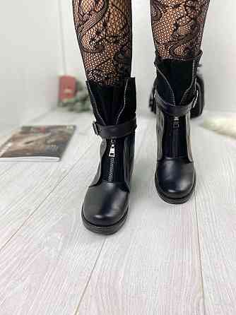 Черевики жіночі M.KRAFT чорні натуральна шкіра зима висота 20см каблук 4см (2482) 37р.41р. Коломыя