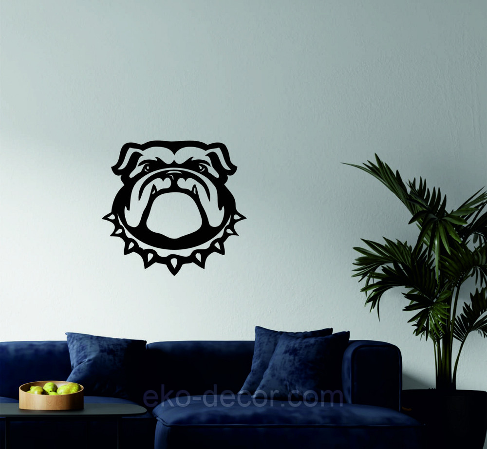 Декоративне настінне Панно «Бульдог», Декор на стіну 90*90 см, Чорний Київ - фото 2