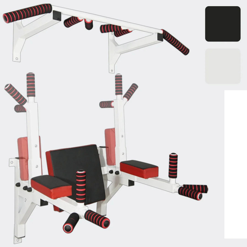 Комплект турнік бруси і прес настінні підйомні складні для дому Білий Київ - фото 1