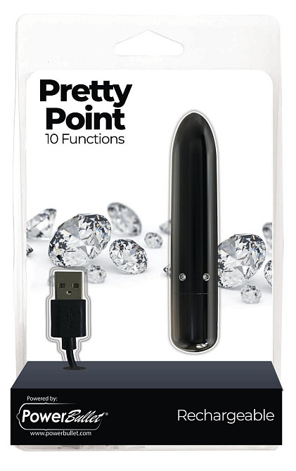Вибропуля PowerBullet - Pretty Point Rechargeable Bullet Black Sex Aura Киев - изображение 6