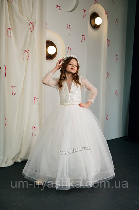 Белое нарядное платье 134-146 Кривой Рог - изображение 6