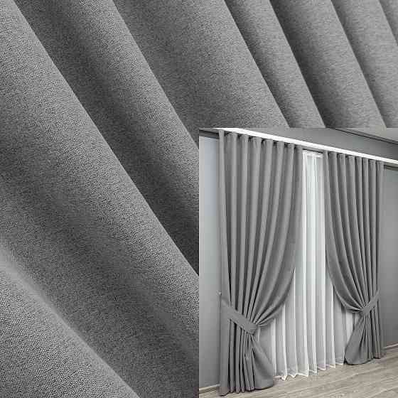 Комплект готовых штор VR-Textil Блэкаут двусторонний ASHEN NIGHT № 1851ш Серый 150х290 см 2 шт (33-0894) Киев