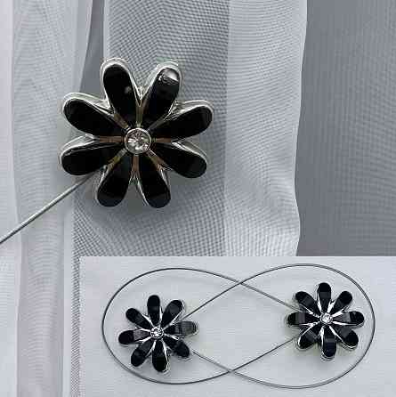 Магніти для штор та гардин "Flowers" набір 2 шт Чорний (81-249) Київ