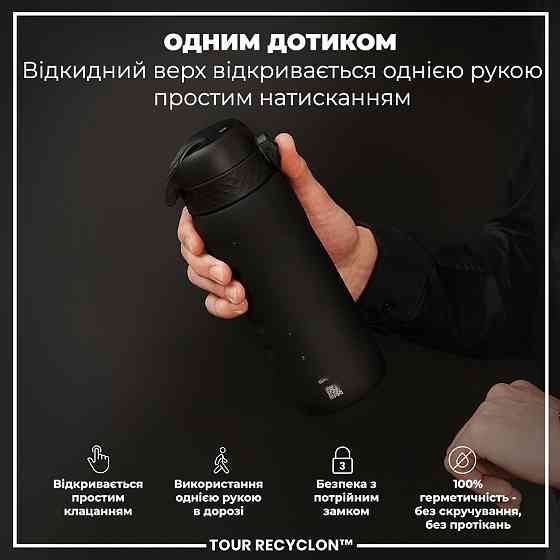 Пляшка для води ION8 750 мл. (ЕКО пляшка) BPA Free, Black Кам'янське