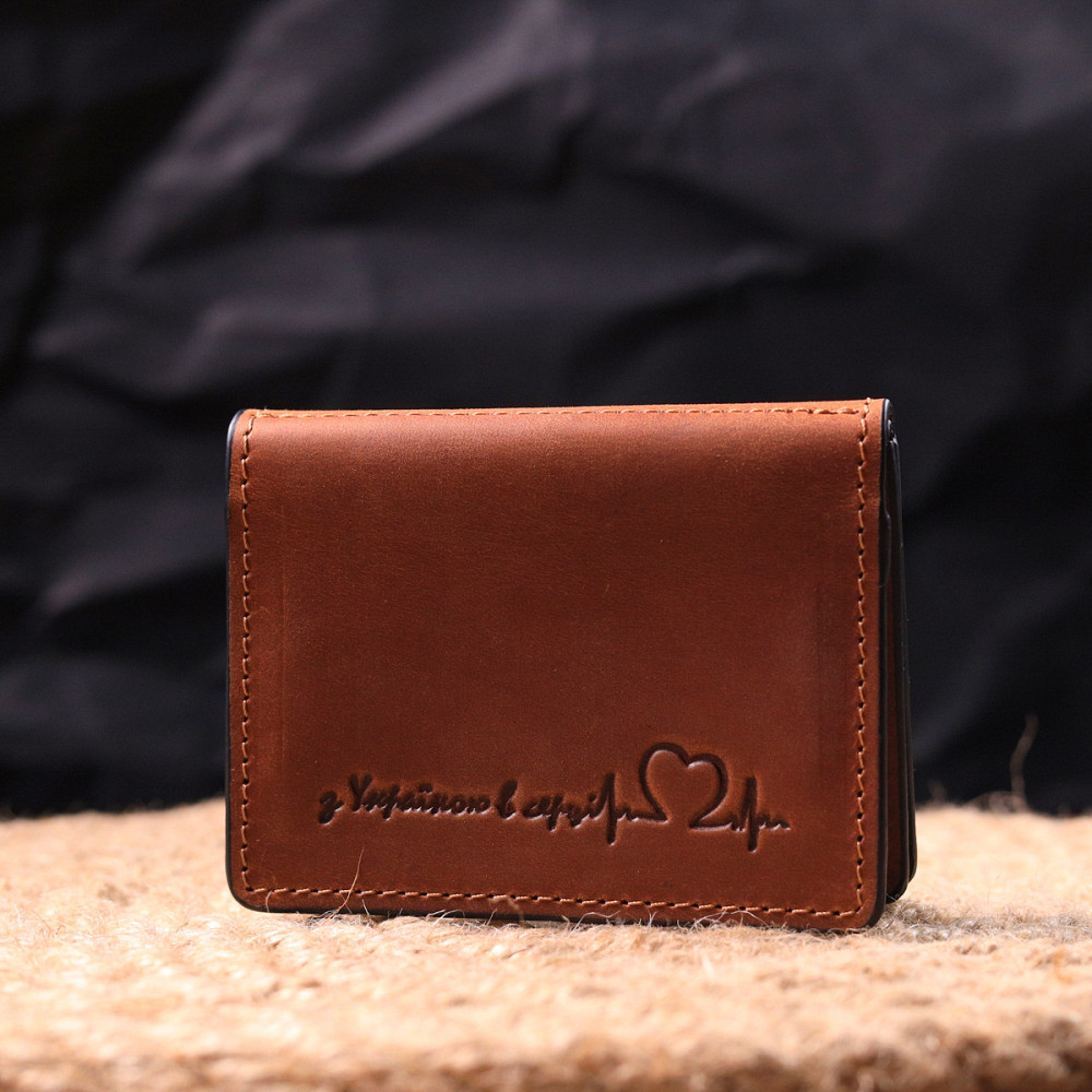 Практична обкладинка на автодокументи у вінтажній шкірі Серце (GRANDE PELLE) Київ - фото 2