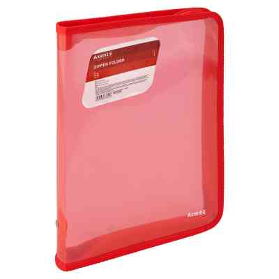 Папка на блискавці Axent об'ємна B5 550 мкм Прозора Червона (1802-24-A) Вінниця