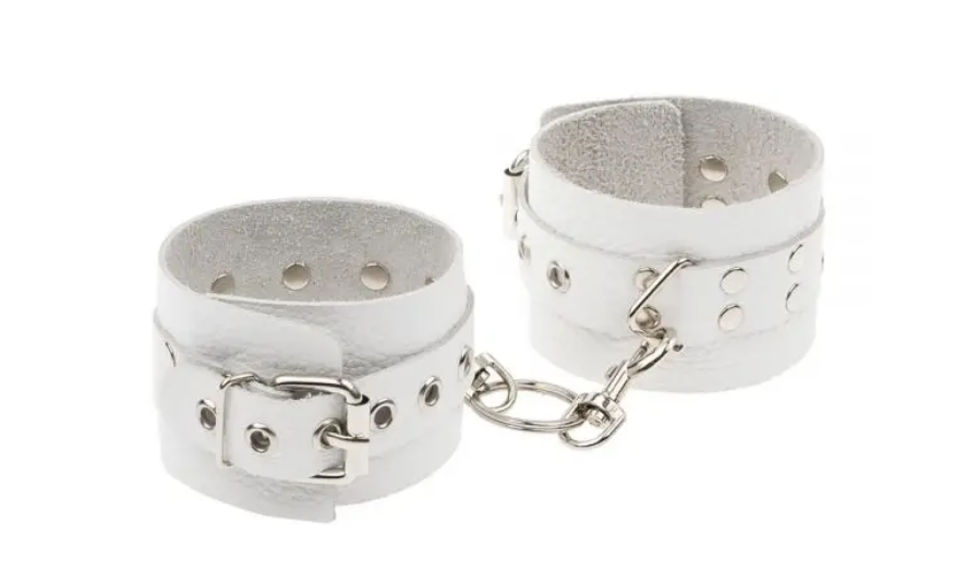 Наручники Leather Rastraints Hand Cuffs, White Sex Aura Киев - изображение 1