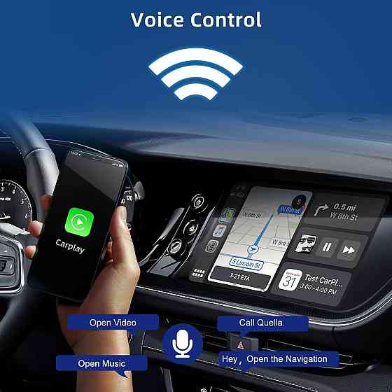Бездротовий адаптер Carplay NHOPEEW для iPhone, карплей перетворює дротове з'єднання на бездротове в авто, з Wi-Fi Bluetooth Київ