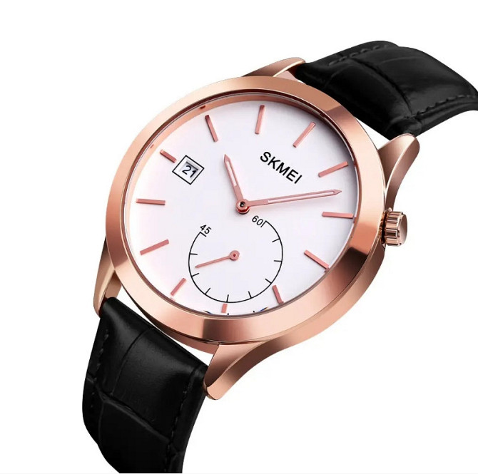 Мужские кварцевые часы Skmei 1581 Prestige черные с розовым Винница - изображение 2