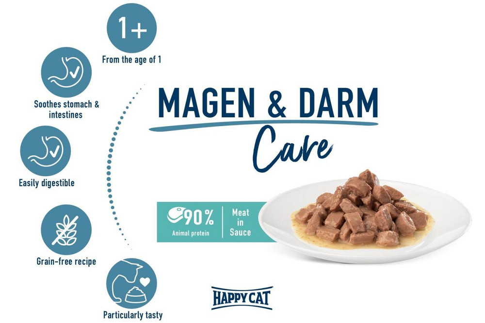 Влажный корм Happy Cat Magen&Dar с птицей для кошек с чувствительным пищеварением (кусочки) Акция 4+1 (5х85 г) Винница - изображение 5