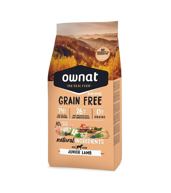 Сухий корм для цуценят Овнат Ownat Grain Free з ягням, 12 кг Вінниця - фото 1
