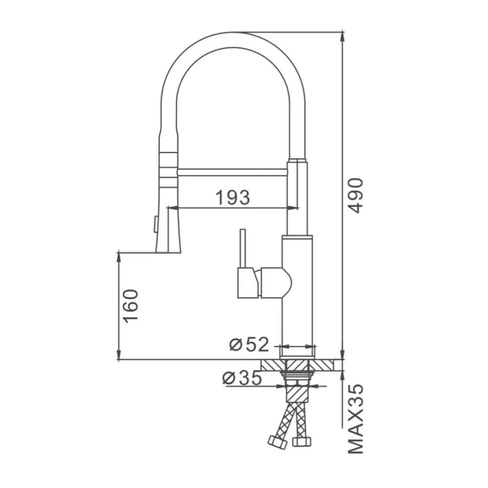 Змішувач для кухні Frap F4452-8 з гнучким виливом, 2 режими, біло/чорний Київ - фото 7