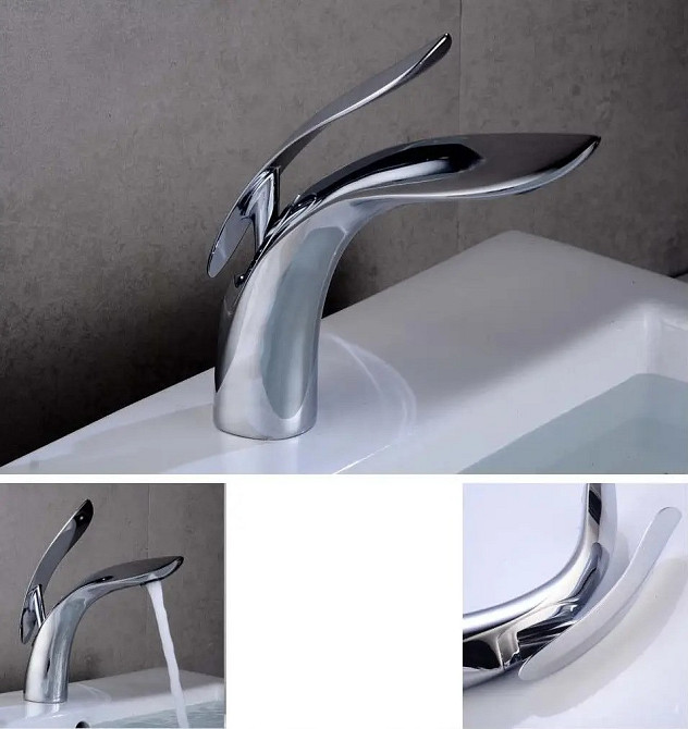 Змішувач латунний для раковини одноважільний кран для умивальника WanFan для ванної кімнати Хром Кам'янець-Подільський - фото 2