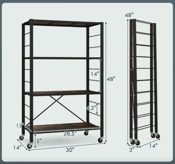 Стелаж Costway Scooby складаний в стилі Loft Київ