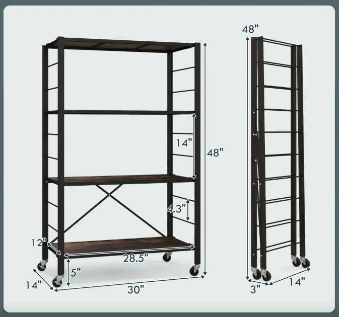 Стелаж Costway Scooby складаний в стилі Loft Киев - изображение 5