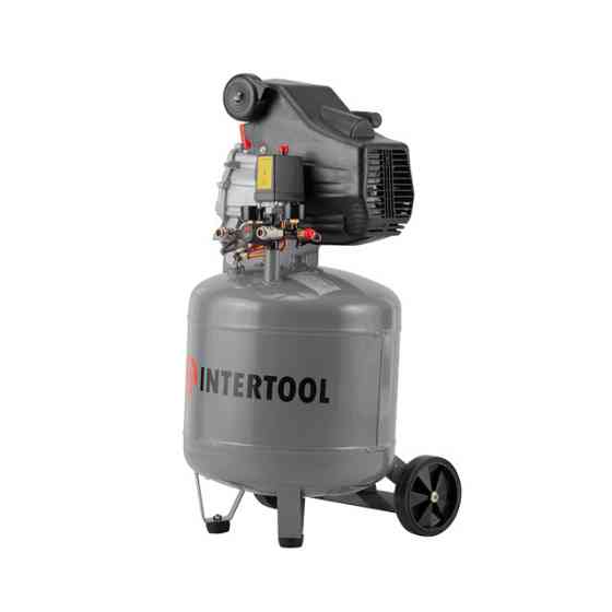 Компресор, 50 л, вертикальний, 1,5 кВт, 220 В, 8 атм, 206 л/хв, 63 дБ INTERTOOL PT-0019 Київ