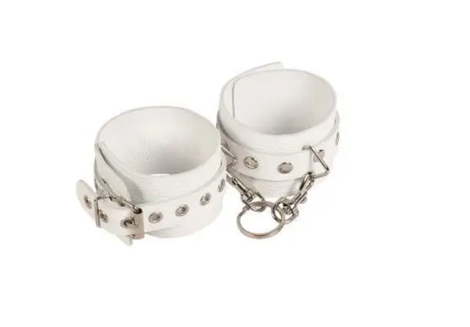 Наручники Leather Restraints Hand Cuffs, White Sex Aura Киев - изображение 1