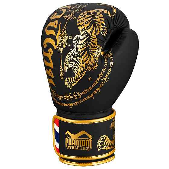 Боксерские перчатки Phantom Muay Thai Black Gold 16 унций (Бинты 4м. в подарок) Киев