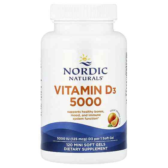 Витамин D3 (Vitamin D3) 5000 МЕ 120 капсул со вкусом апельсина Киев