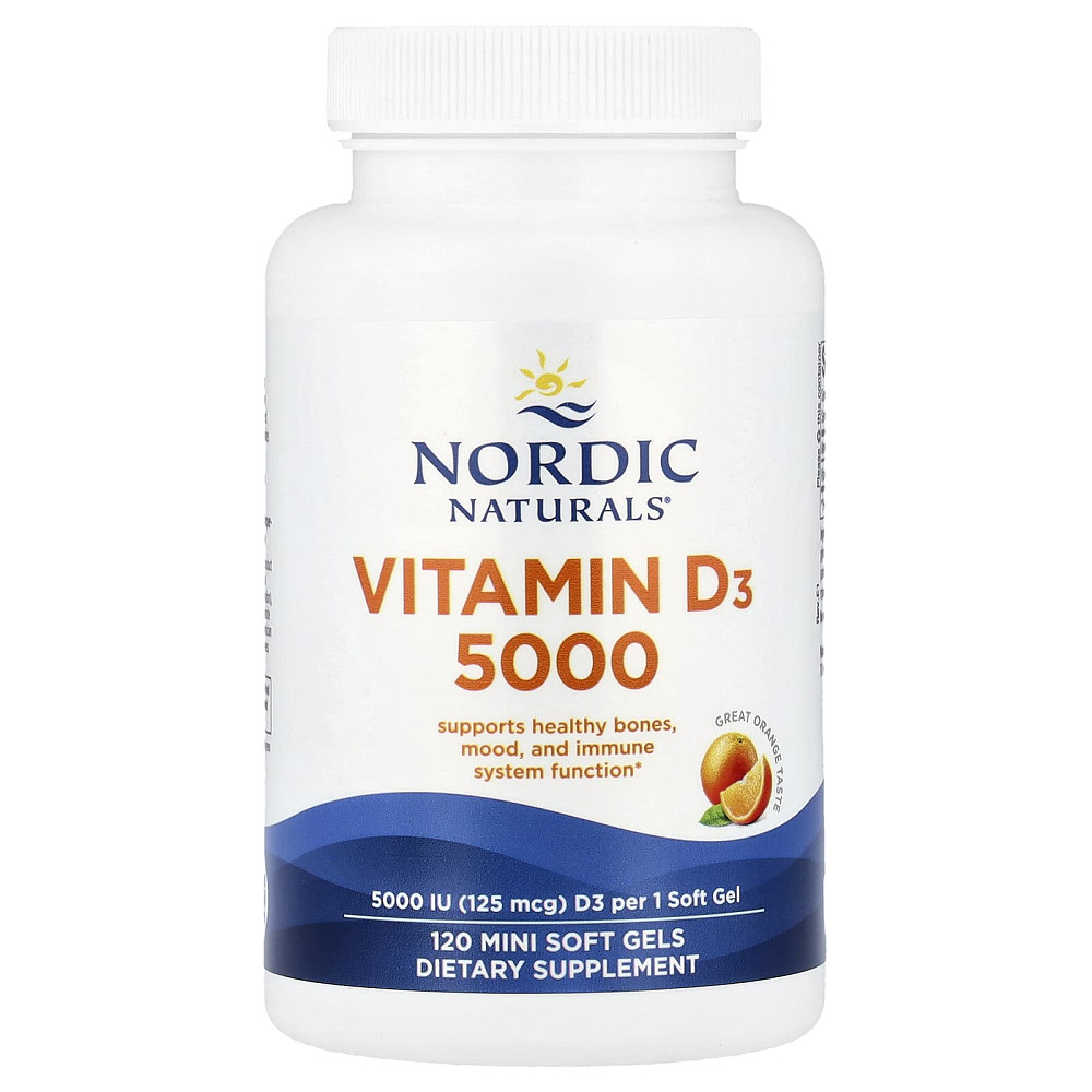 Витамин D3 (Vitamin D3) 5000 МЕ 120 капсул со вкусом апельсина Киев - изображение 1