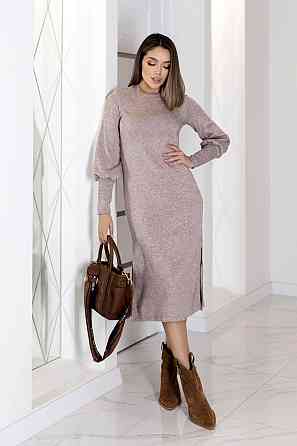 Элегантное ангоровое платье миди с разрезом Ellite 54-56, Мокко Киев