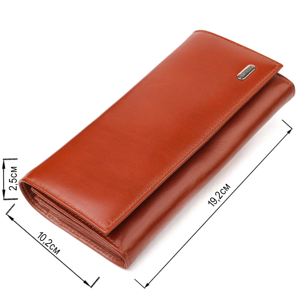 Женский кожаный кошелек для карт купюр и монет CANPELLINI 21532 Коричневый Киев - изображение 3