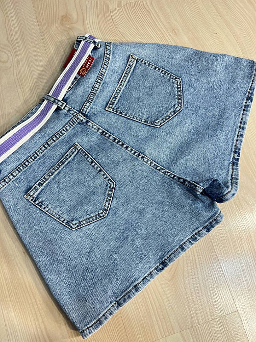 Шорти спідниця жіночі джинсові Vanver 8097 з поясом короткі блакитні, блакитний, 29, 29, 81 см, 112 см Київ - фото 19