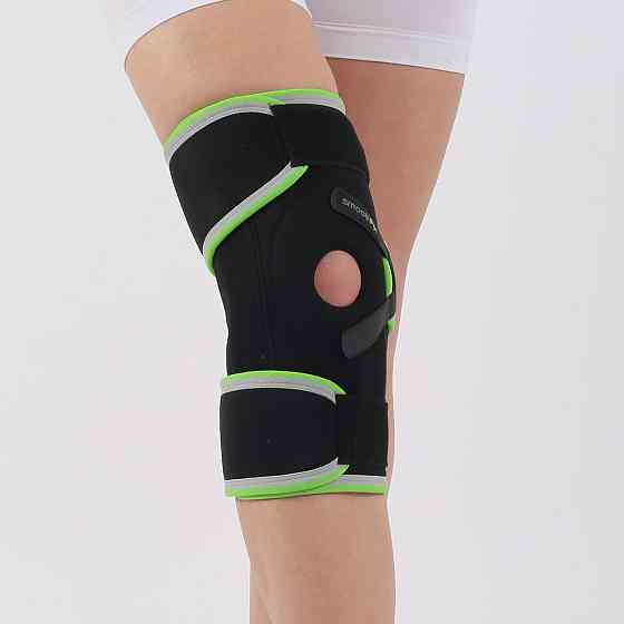 Бандаж на коліно неопреновий з шарнірами та відкритою чашкою STD2000 для підтримки колінної чашечки Кам'янець-Подільський