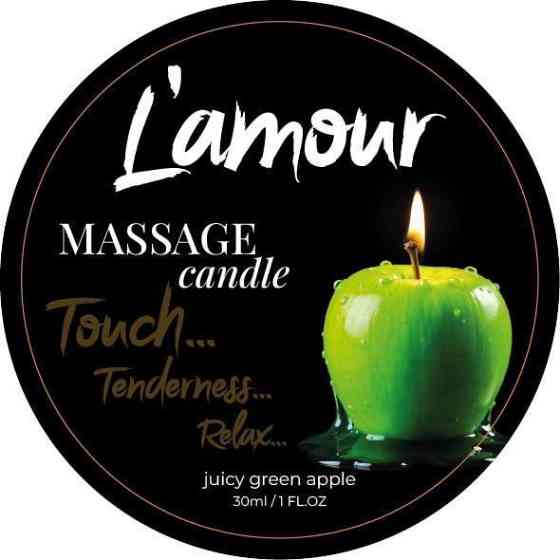 Массажная свеча L'amour Juicy Green Apple с ароматом зеленого яблока, 30 мл Sex Aura Киев