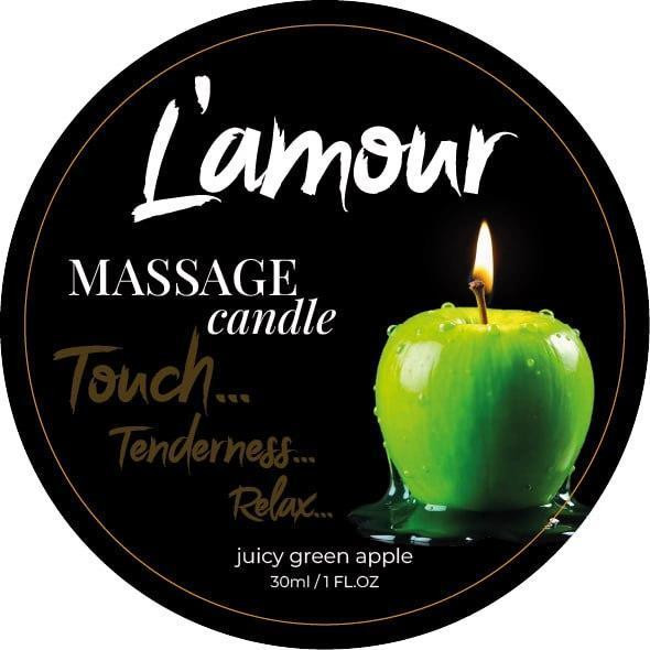 Массажная свеча L'amour Juicy Green Apple с ароматом зеленого яблока, 30 мл Sex Aura Київ - фото 1