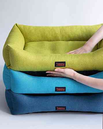 Лежак для собак и котов Happy Peppy (Хэппи Пеппи) Sofa Рогожка 80х120 см, Синий Запорожье