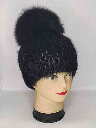 Шапка женская меховая фонарик Агата Черный Харьков