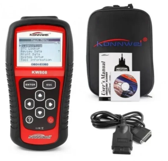 Универсальный автосканер OBDII/EOBD KW808 с I/M-кнопкой и функцией Live Data для авто с 1996 года Киев